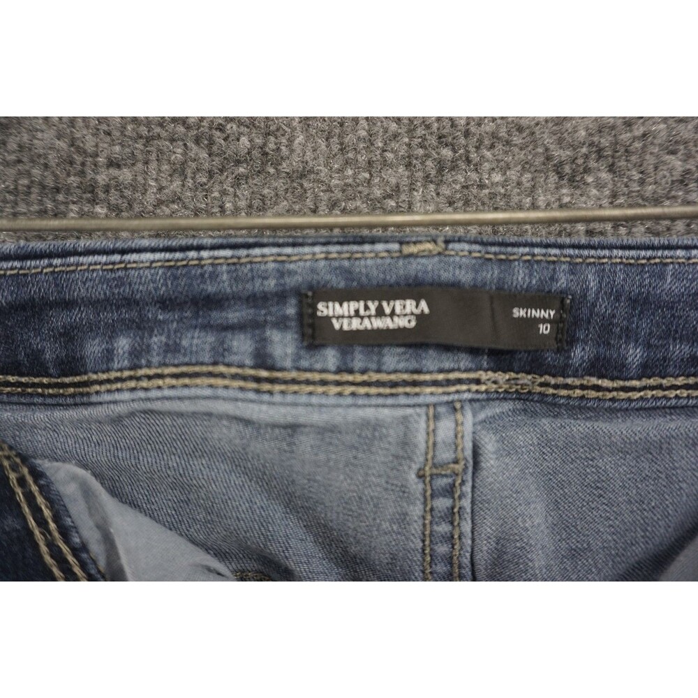 Simply Vera Vera Wang Skinny Jeans 10 Stretch Denim Blue - Picture 8 of 11